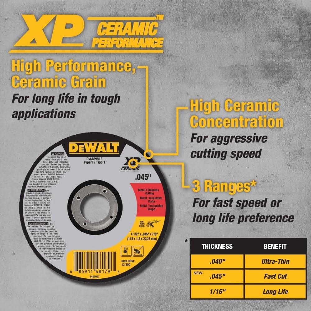 image:imageDEWALT DWA8953F T1 XP CER Fast CutOff Wheel 6 x 0045 x 786 x 0045 x 78