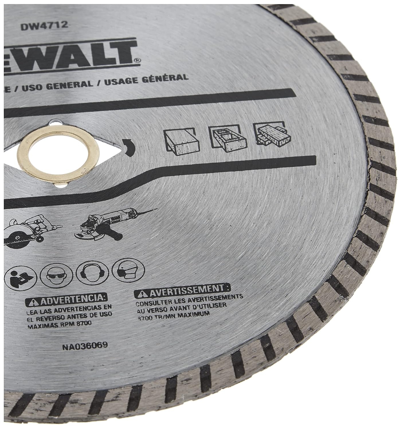 image:imageDEWALT Diamond Blade for Block and Brick DryWet Cutting Continuous Rim 7Inch DW4712One Size