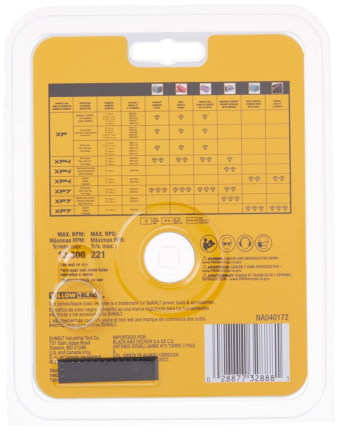 image:imageDEWALT Diamond Blade for Masonry Dry Cutting Continuous Rim 78Inch Arbor 412Inch DW47251 Count Pack of 2