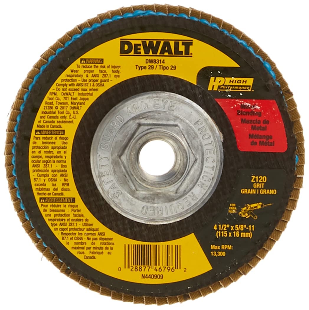image:imageDEWALT Flap Disc Zirconia 412Inch x 78Inch 80Grit DW830958Inch11 Hub 1 Count