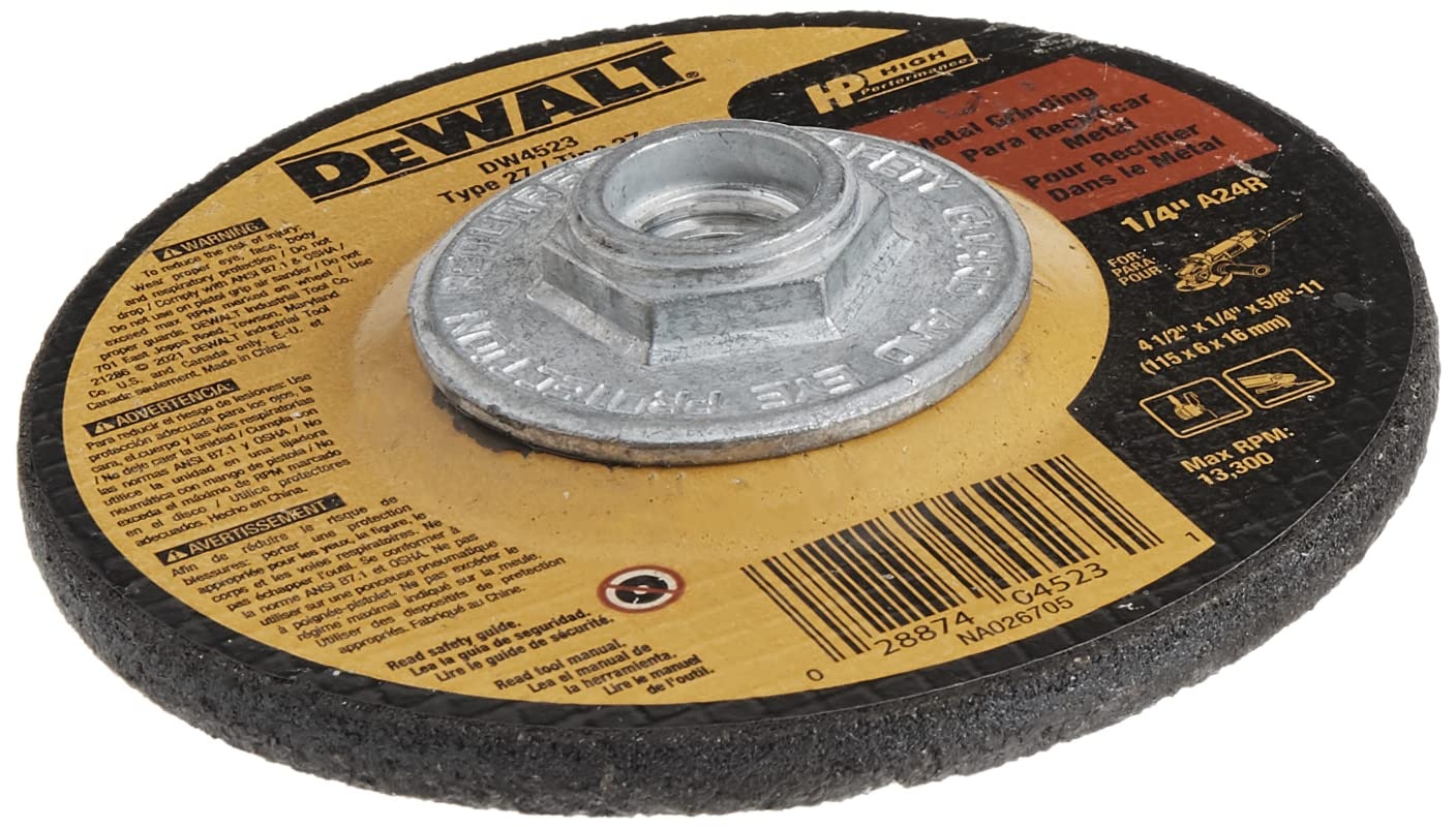 image:imageDEWALT Grinding Wheel General Purpose for Metal 412Inch x 14Inch x 58Inch DW45231 Count Pack of 1