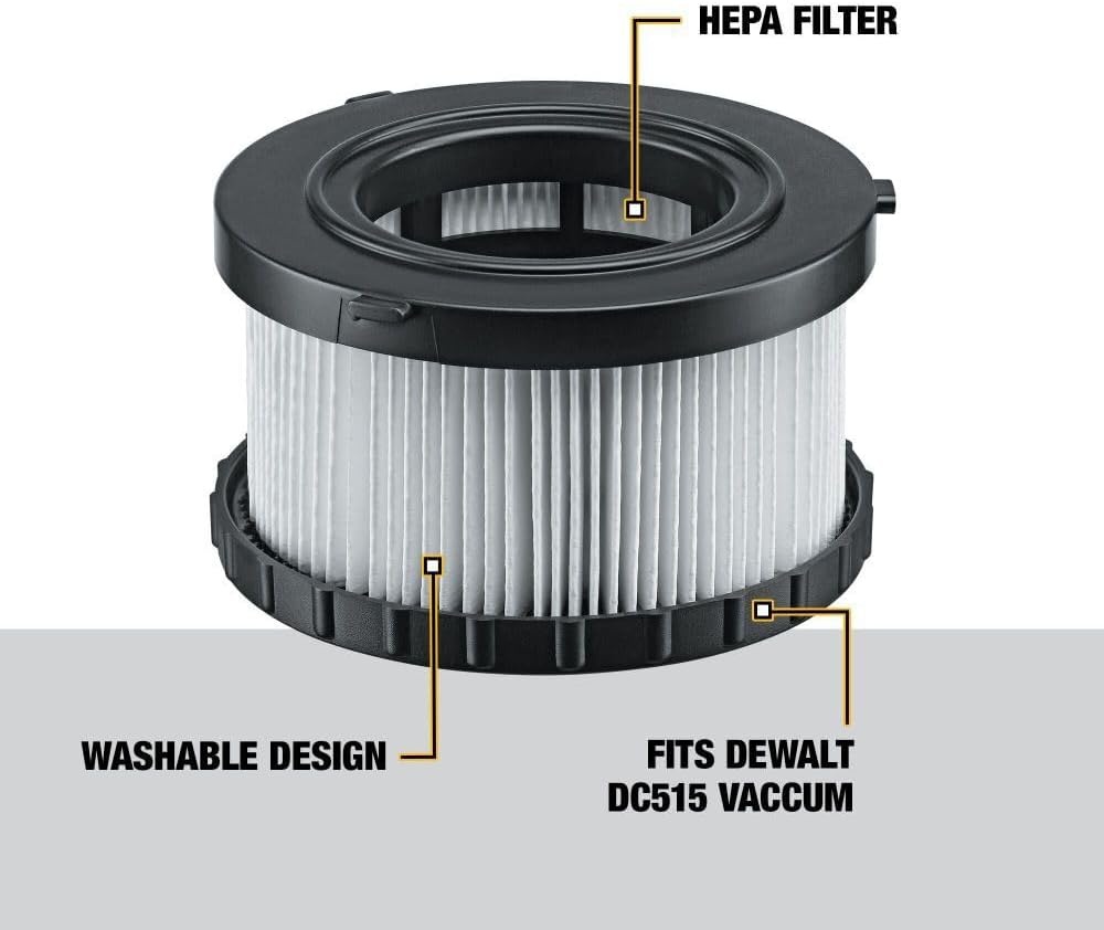 image:imageDEWALT Replacement HEPA Filter For DC515 DC5151H WhitesOne Size