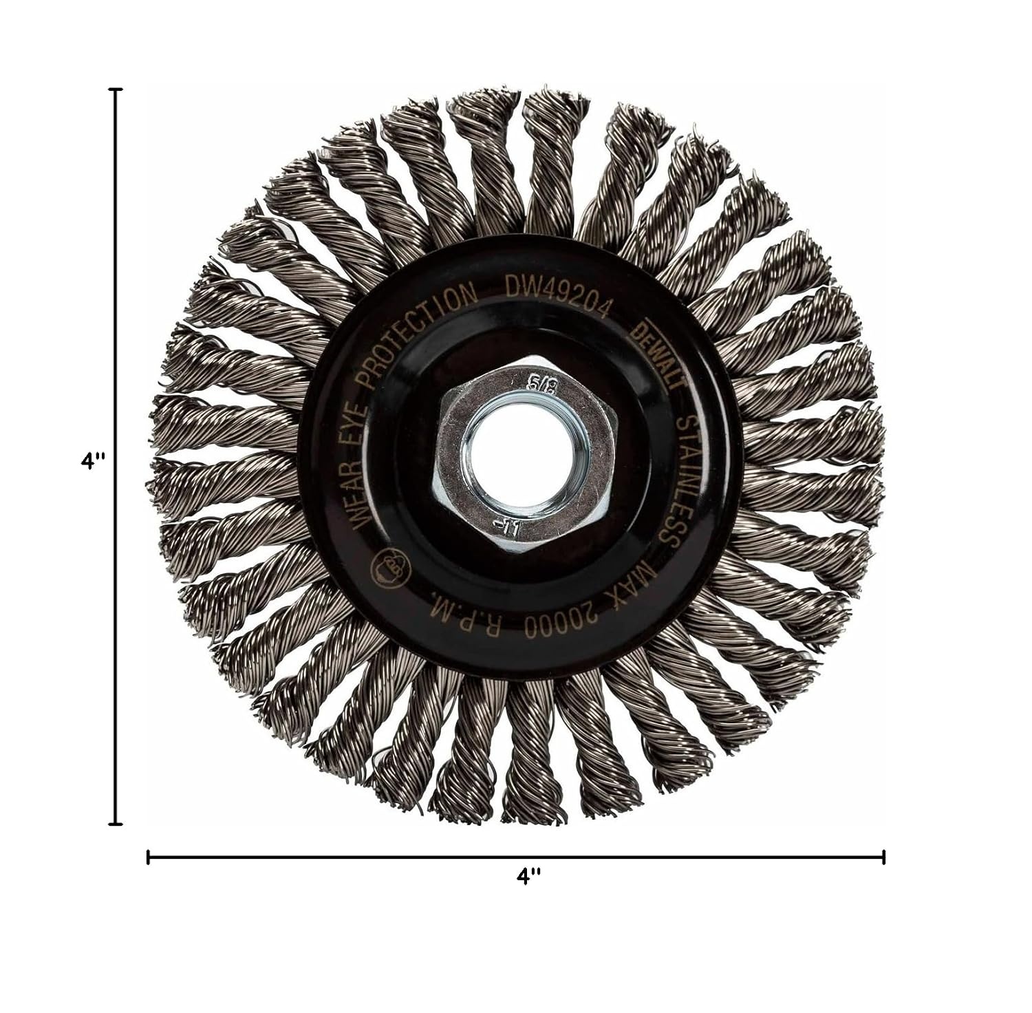 image:imageDEWALT Wire Wheel Stainless Stringer Bead 4Inch x 58Inch 11 HP 020Inch DW492044Inch