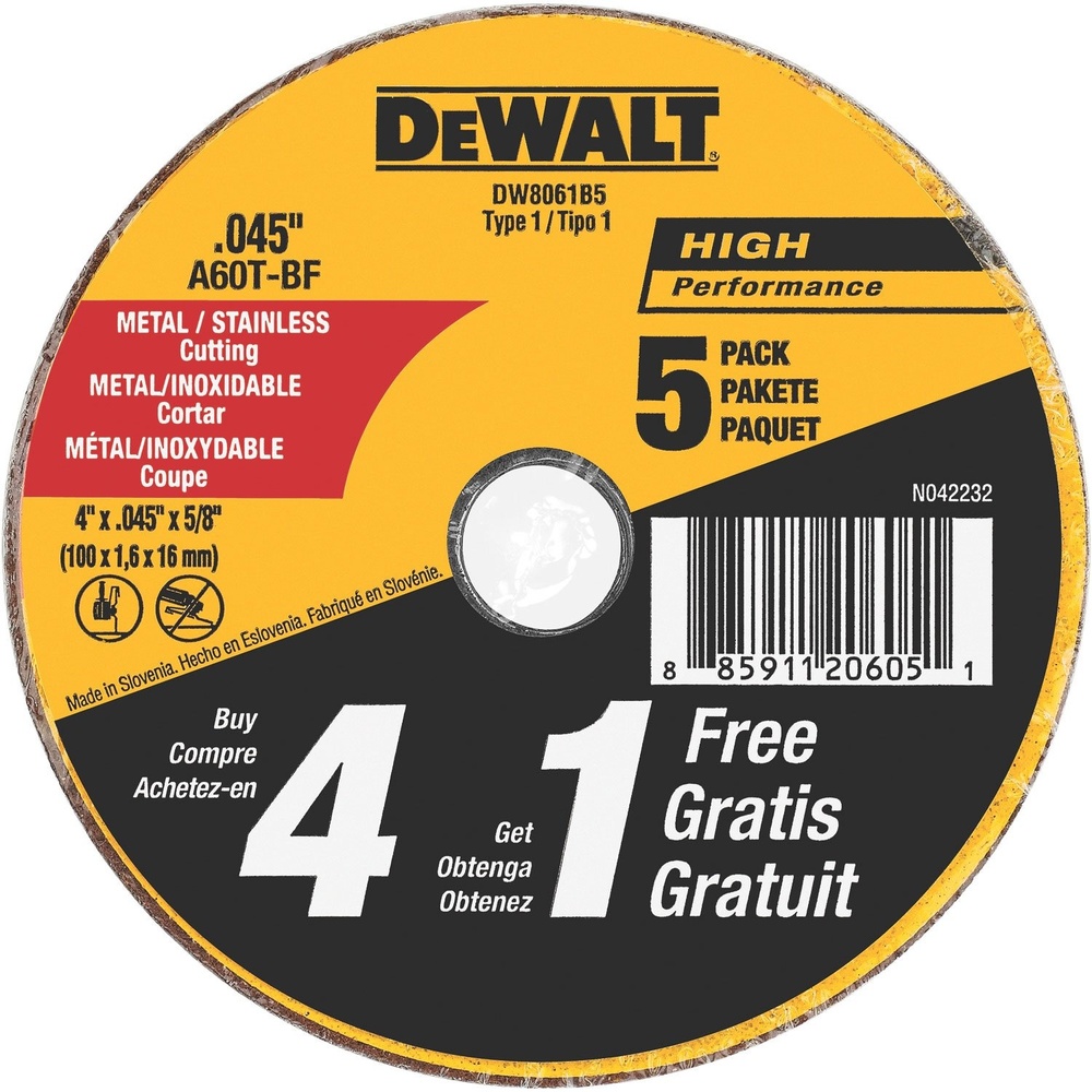 image:imageDEWALT Cutting Wheel All Purpose 4Inch DW8061B5 4 Inch by 0045Inch4 Inch by 0045Inch