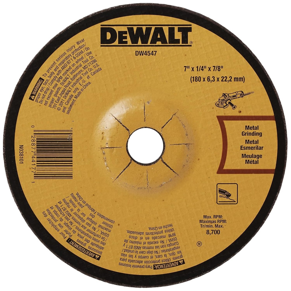 image:imageDEWALT DW4547 7Inch by 14Inch High Performance Fast Metal Grinding Wheel 78Inch Arbor1 Count Pack of 1