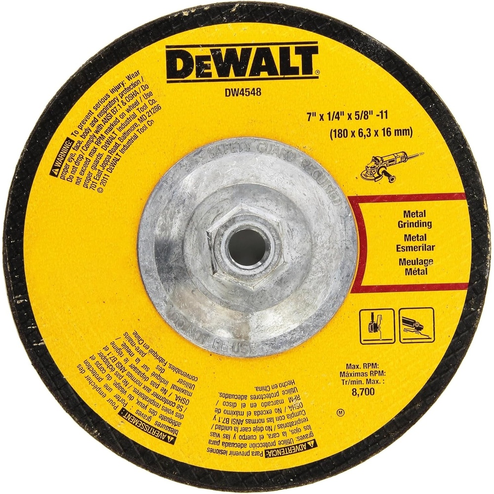 image:imageDEWALT DW4548 7Inch by 14Inch by 58Inch11 High Performance Fast Metal Grinding WheelOne Size Pack of 10