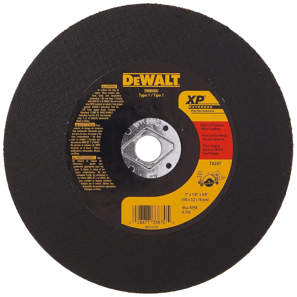 image:imageDEWALT DW8056 7Inch Extended Performance Metal Abrasive Saw Blades1 Count Pack of 1