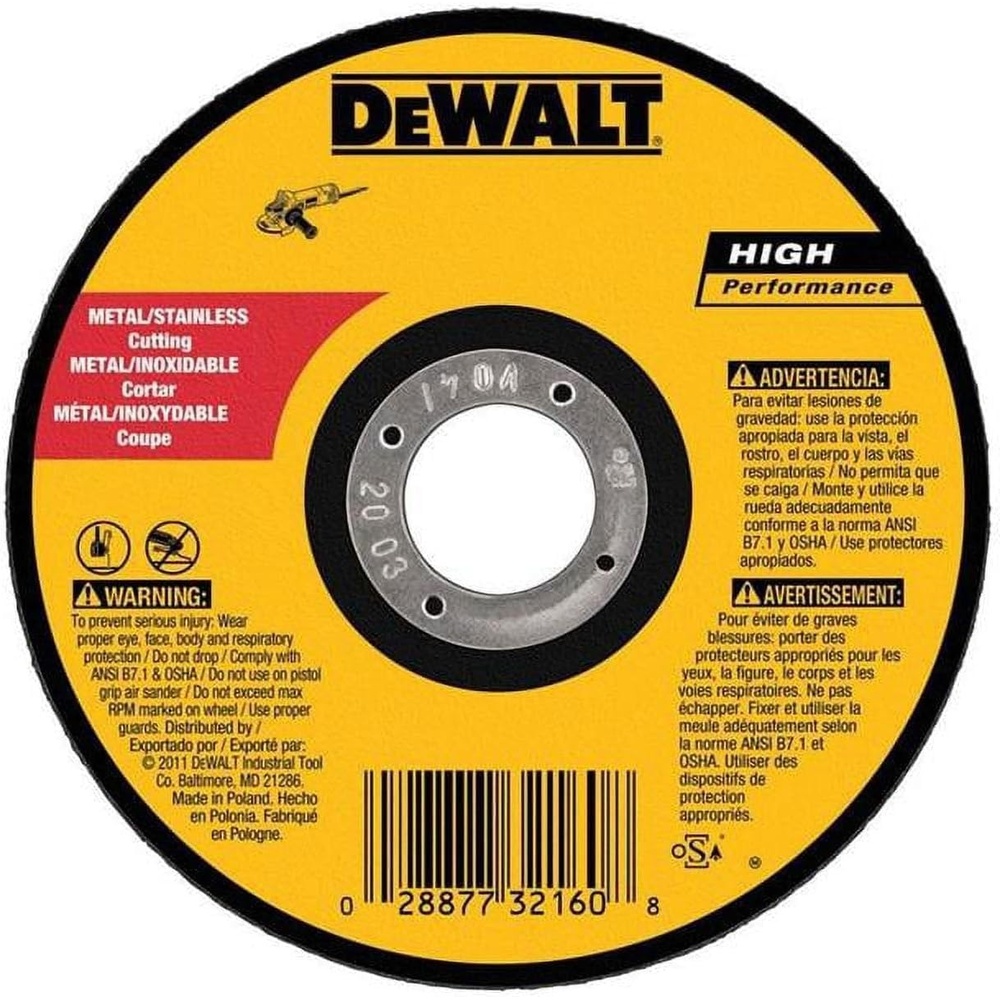 image:imageDEWALT DW8063 5Inch by 045Inch by 78Inch A60T Abrasive MetalINOX Cutting Wheel1 Count Pack of 5