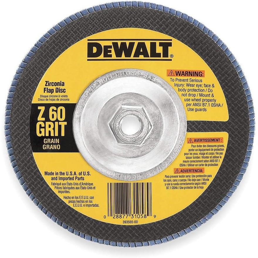 image:imageDEWALT DW8327 7Inch by 58Inch11 36 Grit Zirconia Angle Grinder Flap Disc60G 58Inch Hub