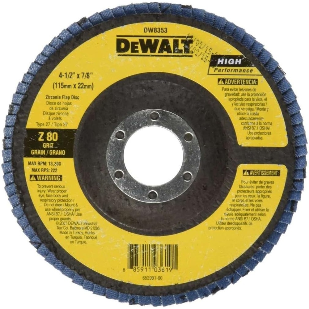image:imageDEWALT DW8382 6Inch X 78Inch 80G Type 29 Hp Flap Disc60G 58Inch Hub