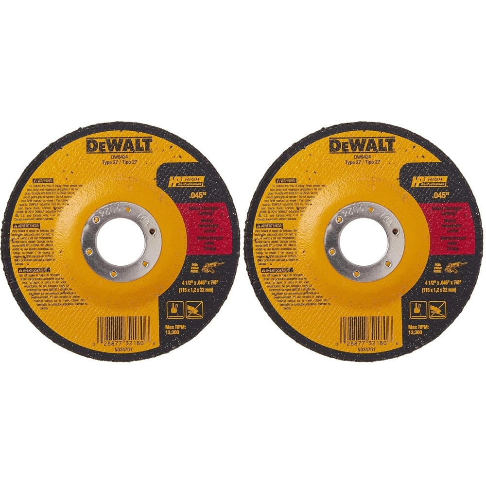 image:imageDEWALT DW8424 Thin Cutting Wheel 412Inch x 045Inch x 78Inch Pack of 11 Count Pack of 2