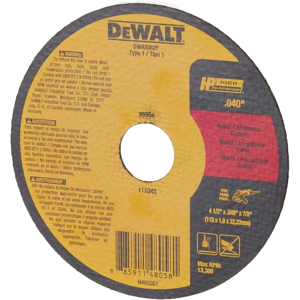 image:imageDEWALT DWA8063F T1 HP Fast CutOff Wheel 5 x 0040 x 78412 x 0040 x 78