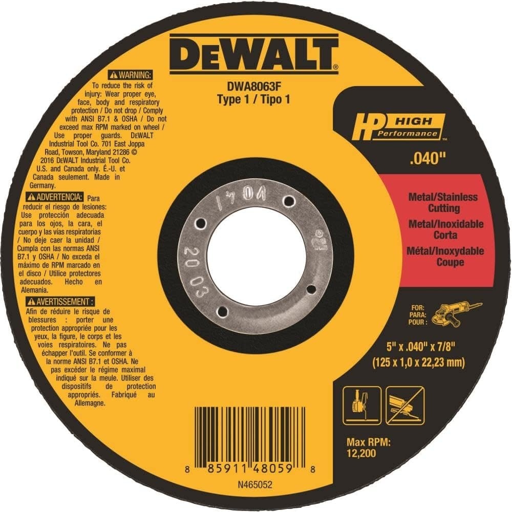 image:imageDEWALT DWA8063F T1 HP Fast CutOff Wheel 5 x 0040 x 785 x 0040 x 78