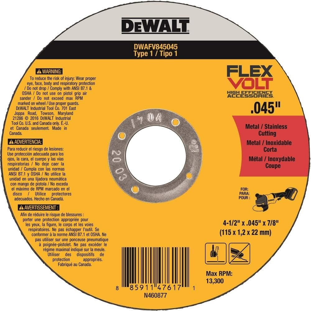 image:imageDEWALT DWAFV86045 FLEXVOLT T1 Cutting Wheel 6 x 045 x 78412 x 045 x 78