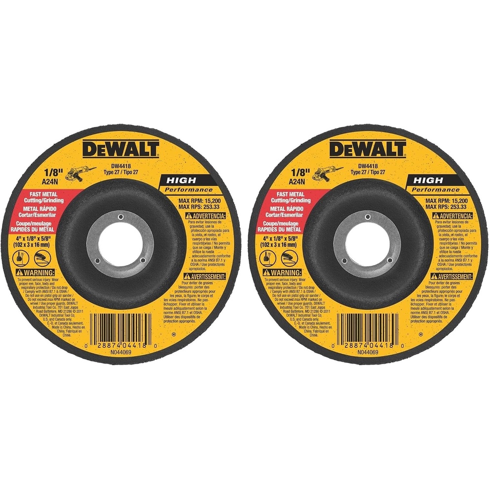 image:imageDEWALT General Purpose Metal Cutting Wheel 4 x 18 x 58 DW44181 Count Pack of 2