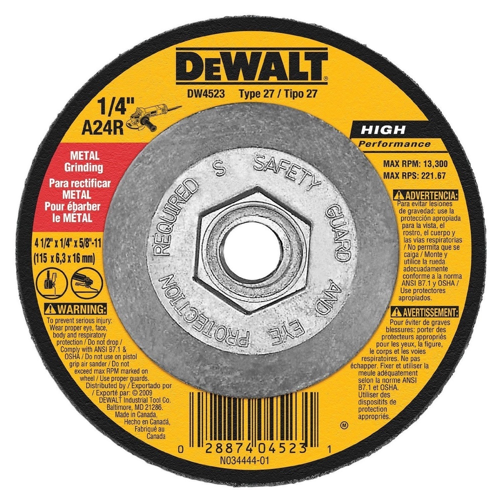 image:imageDEWALT Grinding Wheel General Purpose for Metal 412Inch x 14Inch x 58Inch DW45231 Count Pack of 12