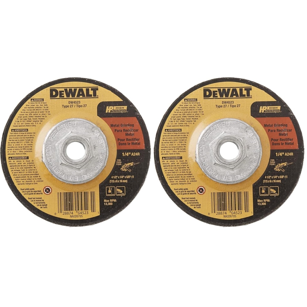 image:imageDEWALT Grinding Wheel General Purpose for Metal 412Inch x 14Inch x 58Inch DW45231 Count Pack of 2