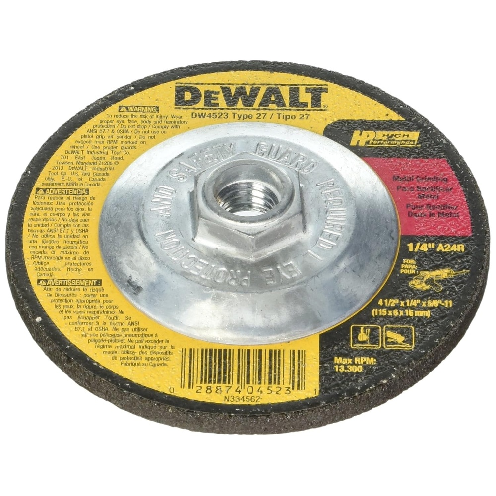 image:imageDEWALT Grinding Wheel General Purpose for Metal 412Inch x 14Inch x 58Inch DW45231 Count Pack of 20