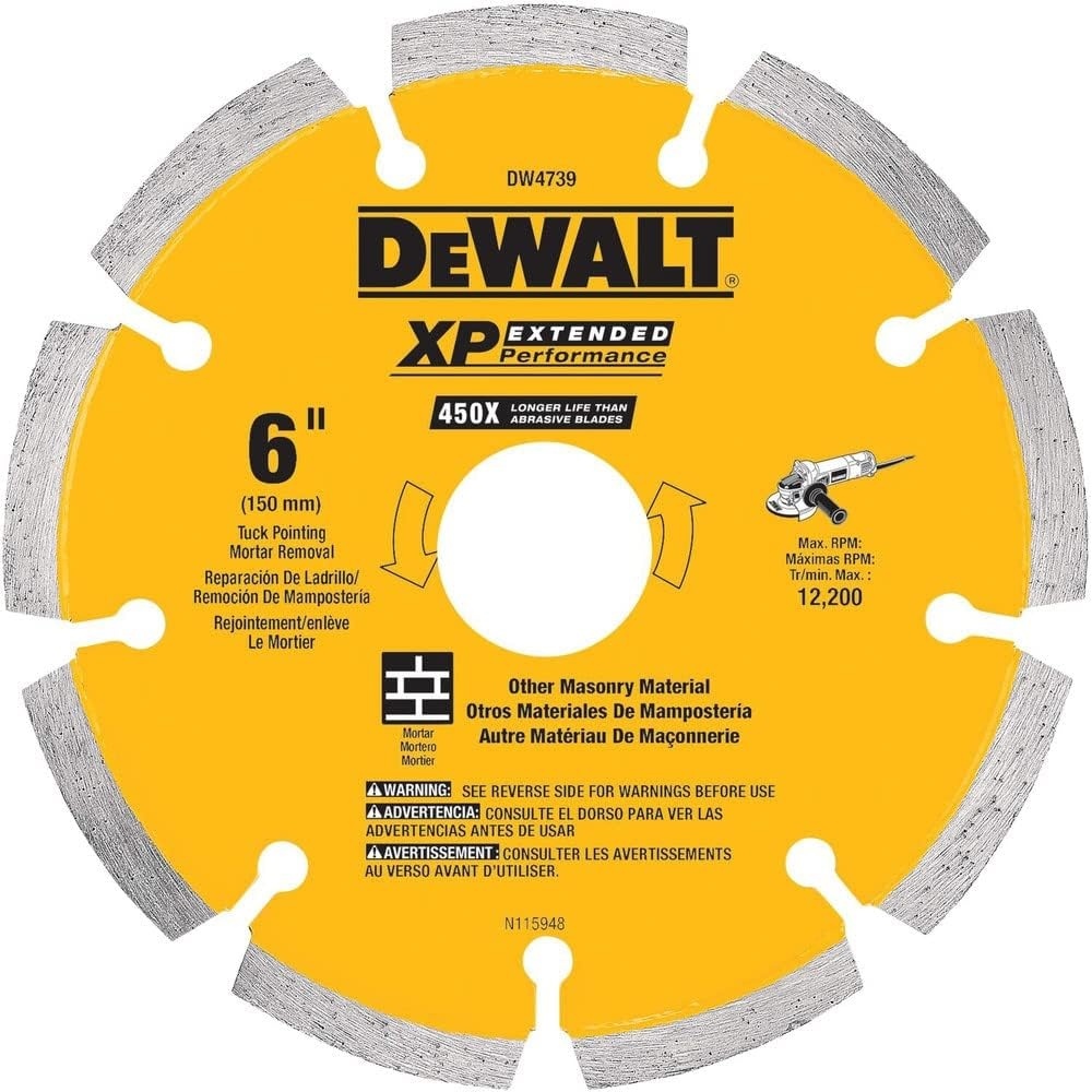 image:imageDewalt DW4739 0250 XP Diamond Tuck Point Blade 6Inch