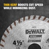 DEWALT Diamond Blade for Masonry, Dry Cutting, Continuous Rim, 7/8-Inch Arbor, 4-1/2-Inch (DW4725)(1 Count (Pack of 1))