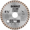 DEWALT Diamond Blade for Masonry, Dry Cutting, Continuous Rim, 7/8-Inch Arbor, 4-1/2-Inch (DW4725)(1 Count (Pack of 1))