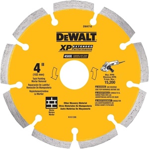 DEWALT DW4710 4-Inch Tuck Point Diamond Saw Blade with 5/8-Inch or 7/8-Inch Arbor