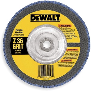 DEWALT DW8327 7-Inch by 5/8-Inch-11 36 Grit Zirconia Angle Grinder Flap Disc(36G 5/8-Inch Hub)