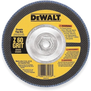 DEWALT DW8327 7-Inch by 5/8-Inch-11 36 Grit Zirconia Angle Grinder Flap Disc(60G 5/8-Inch Hub)