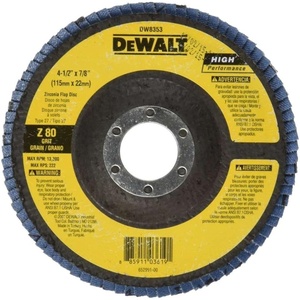 DEWALT DW8382 6-Inch X 7/8-Inch 80G Type 29 Hp Flap Disc(60G 5/8-Inch Hub)