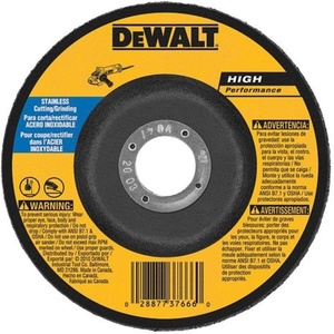 DEWALT DW8457 6-Inch by 1/8-Inch T27 Stainless Steel Cutting/Grinding Wheel, 7/8-Inch Arbor