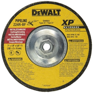 DEWALT DW8825 7-Inch by 1/8-Inch by 5/8-Inch-11 XP Grinding Wheel(One Size)