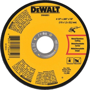 DEWALT DWA8051 Metal Cut-Off Wheel, 4-1/2-Inch X .045-Inch X 7/8-Inch(1 Count (Pack of 1))