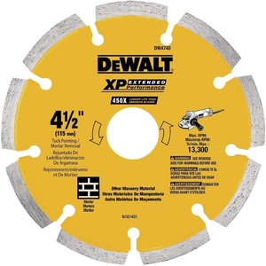 DEWALT Diamond Blade, Tuck Point, 4-1/2-Inch x 1/4-Inch (DW4740)