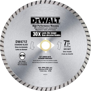 DEWALT Diamond Blade for Masonry, High Performance, 7-Inch (DW4712B)(Silver)