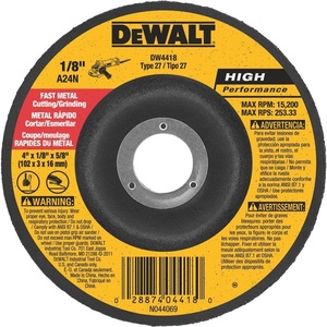 DEWALT General Purpose Metal Cutting Wheel, 4″ x 1/8″ x 5/8″ (DW4418)(1 Count (Pack of 1))