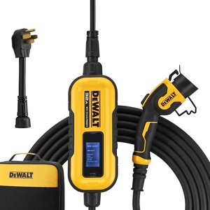 DEWALT Wall Mount Bracket for Electric Vehicle (EV) Charger, for Charging Handle and Control Box, Integrated Cable Organizer, Compatible 16 and 32 Amp Portable EV Chargers(Charger)