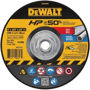 DeWalt DW8426H 6″ x .045″ x 5/8″-11 Metal Cutting Wheel(One Size)