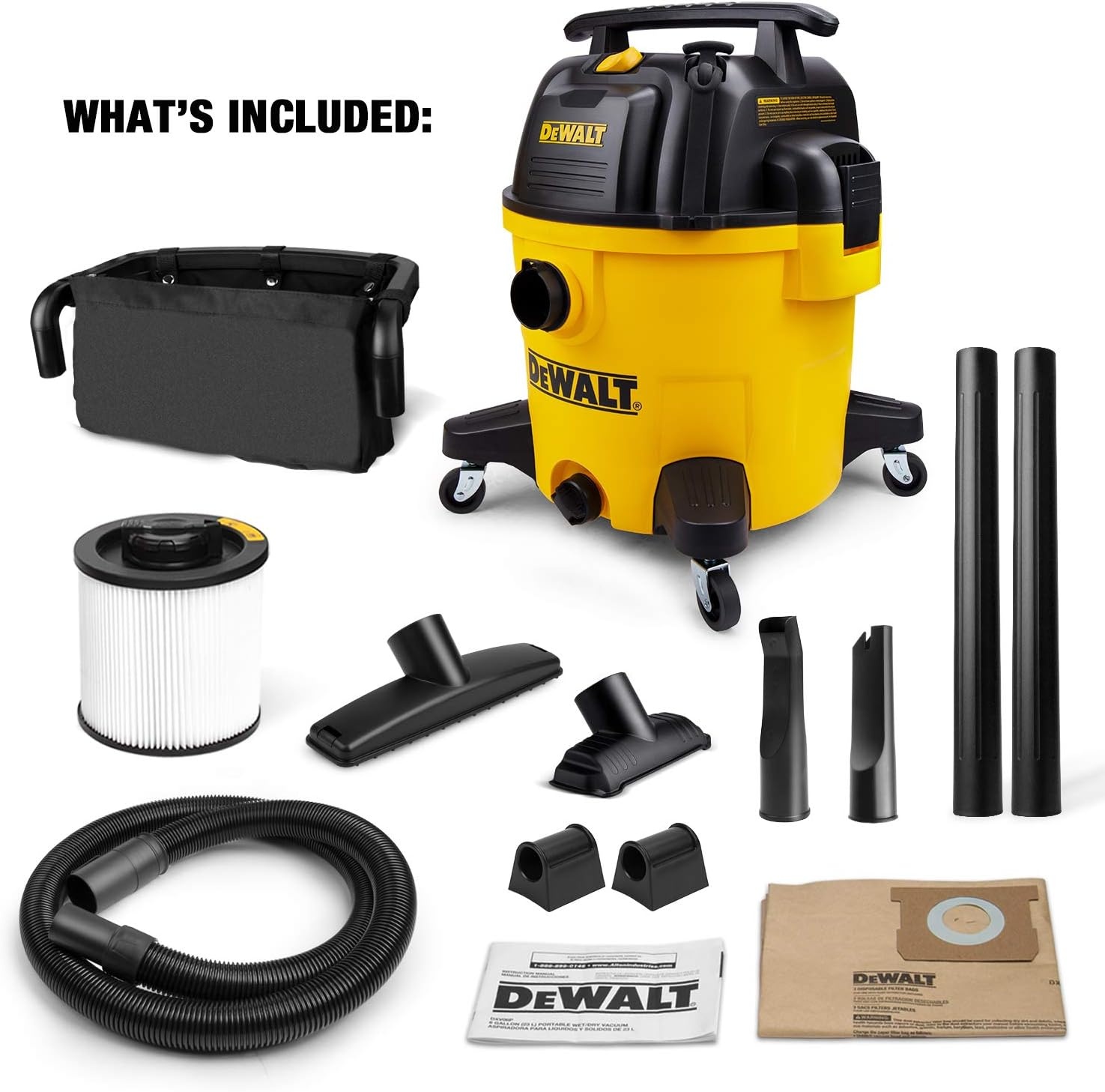 image:imageDEWALT 10 Gallon Poly Wet Dry Vacuum 55 HP Shop Vacuum 120V 90 CFM for Jobsite Work Shop Comerical Area GarageWarehouse etc 10 Ft Cord Model DXV10P