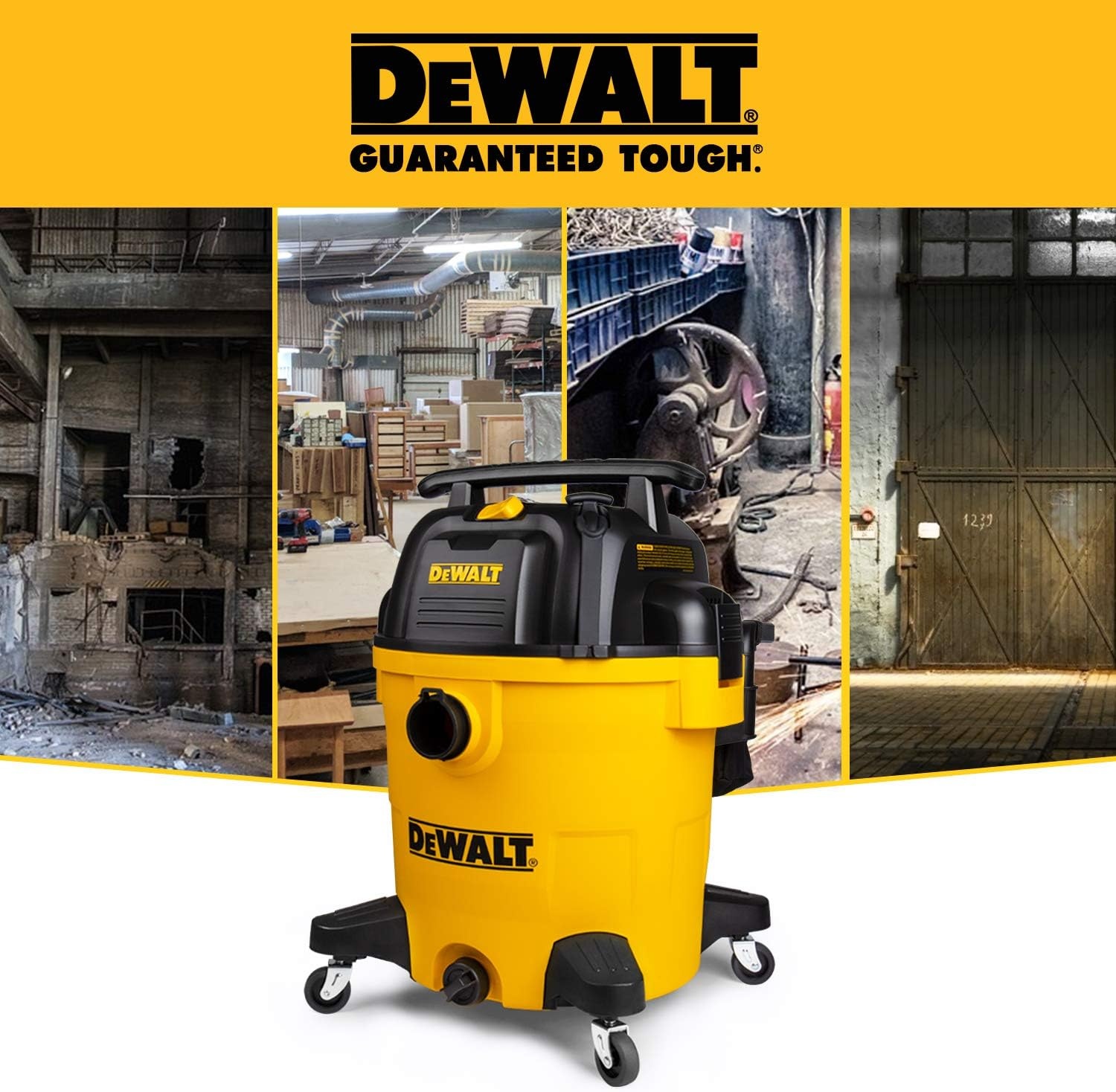 image:imageDEWALT 16 Gal 65 HP 116CFM Wet Dry Vacuum with Blower and Muffler DXV16PA WetDryBlower 3in1 Large Poly Shop Vacuum with Storage Bag and Muffler Accessories Ideal for GarageWorkshopJobsiteYellow