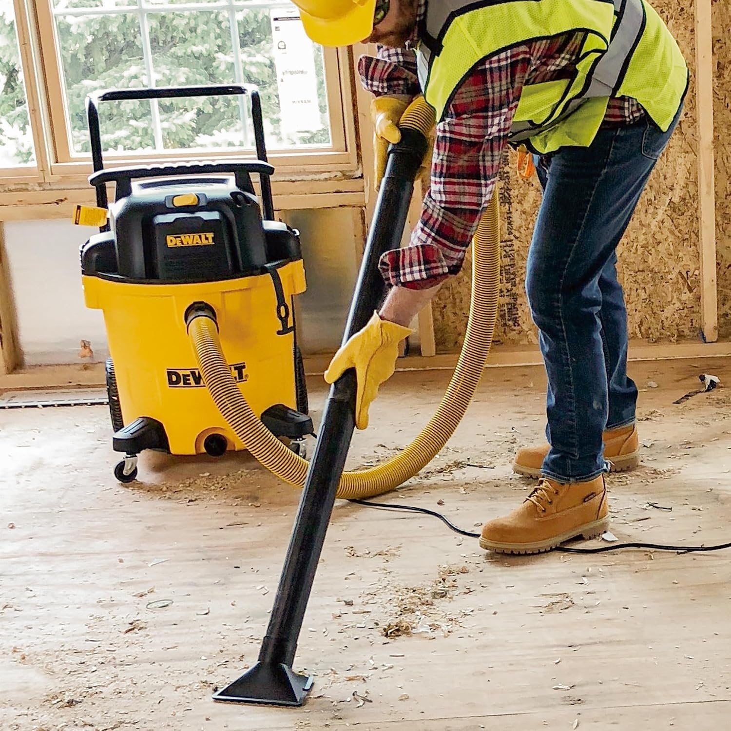 image:imageDEWALT 16 Gal 65 HP 116CFM Wet Dry Vacuum with Blower and Muffler DXV16PA WetDryBlower 3in1 Large Poly Shop Vacuum with Storage Bag and Muffler Accessories Ideal for GarageWorkshopJobsiteYellow