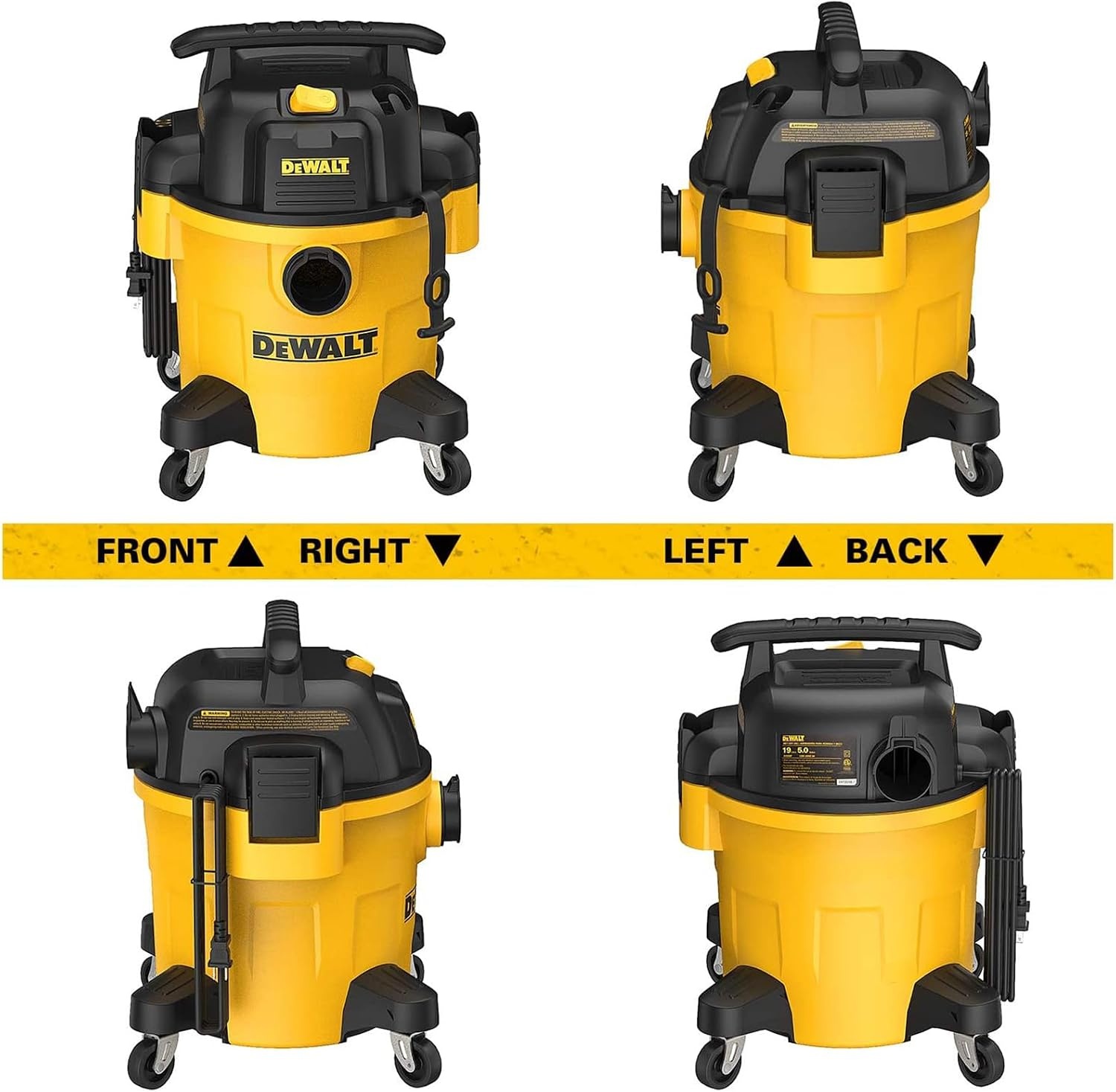 image:imageDEWALT 16 Gal 65 HP 116CFM Wet Dry Vacuum with Blower and Muffler DXV16PA WetDryBlower 3in1 Large Poly Shop Vacuum with Storage Bag and Muffler Accessories Ideal for GarageWorkshopJobsiteYellow