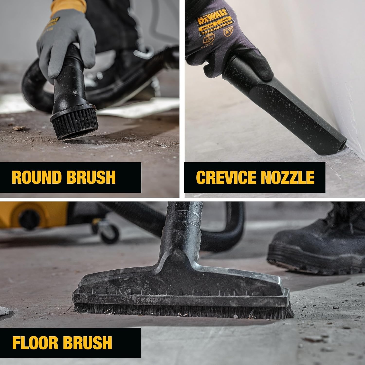 image:imageDEWALT 16 Gal 65 HP 116CFM Wet Dry Vacuum with Blower and Muffler DXV16PA WetDryBlower 3in1 Large Poly Shop Vacuum with Storage Bag and Muffler Accessories Ideal for GarageWorkshopJobsiteYellow