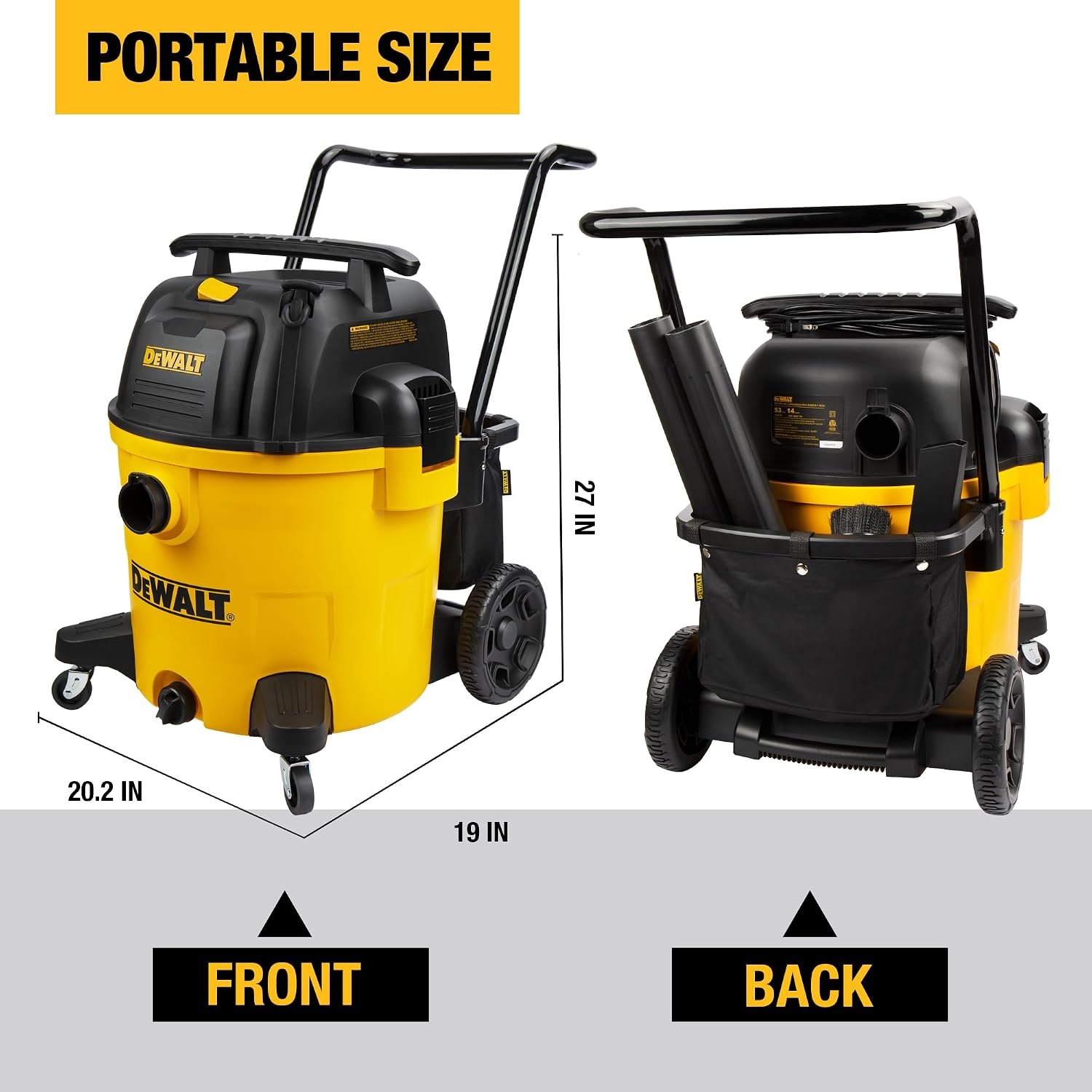 image:imageDEWALT 16 Gal 65 HP 116CFM Wet Dry Vacuum with Blower and Muffler DXV16PA WetDryBlower 3in1 Large Poly Shop Vacuum with Storage Bag and Muffler Accessories Ideal for GarageWorkshopJobsiteYellow