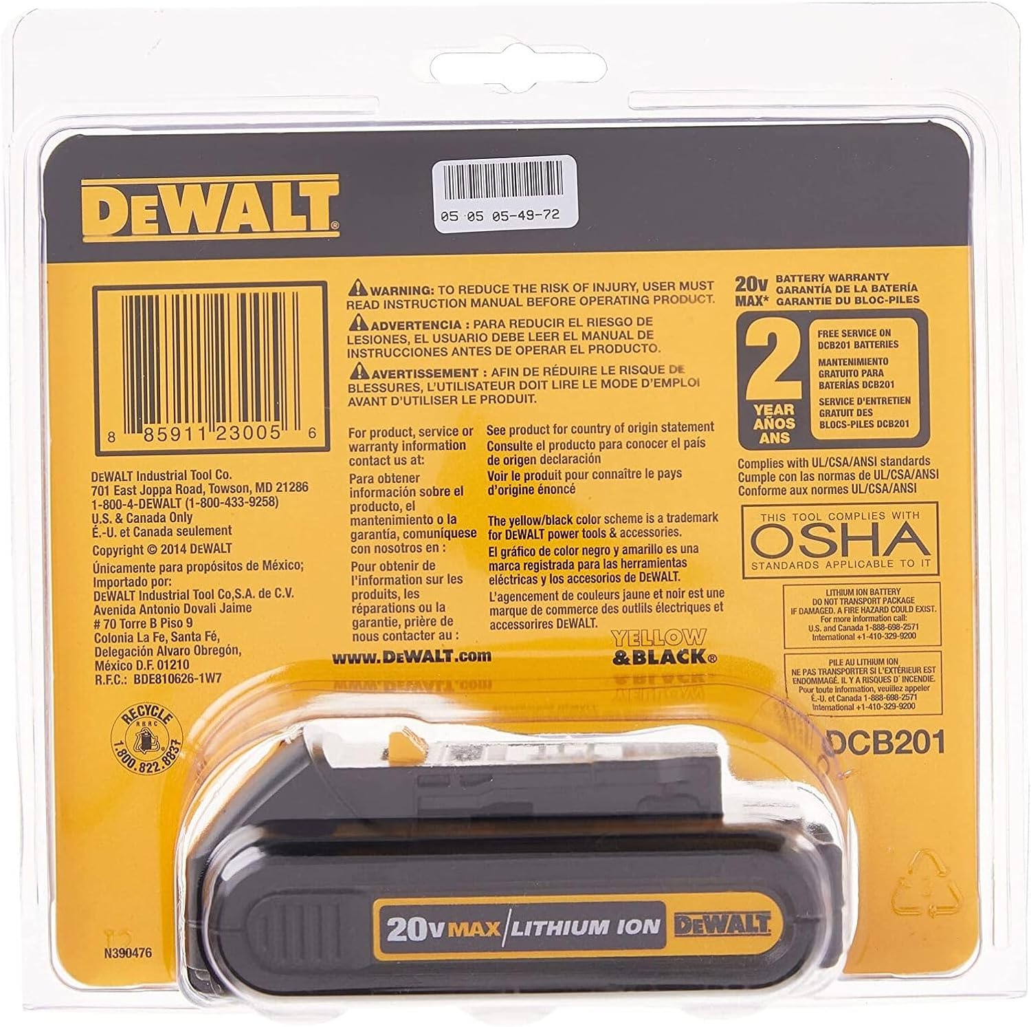 image:imageDEWALT 20V MAX Battery Compact 15Ah DCB20120V MAX 15 Ah