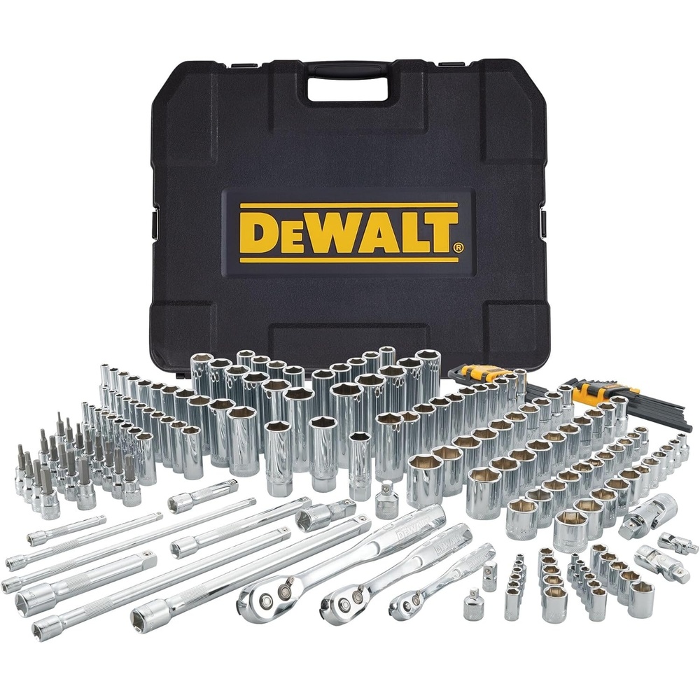 image:imageDEWALT 192 Pcs Mechanics Tool Set 12 14 38 Socket Set SAE and Metric Socket Wrench Set Hard Shell Tool Box DWMT75049Mechanics Tool Set