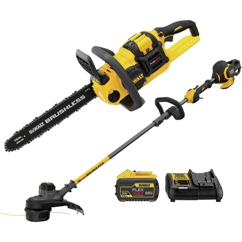 image:imageDEWALT FLEXVOLT 60V MAX String Trimmer Brushless Two Speed 15Inch 3Ah Battery DCST970X1w Chainsaw