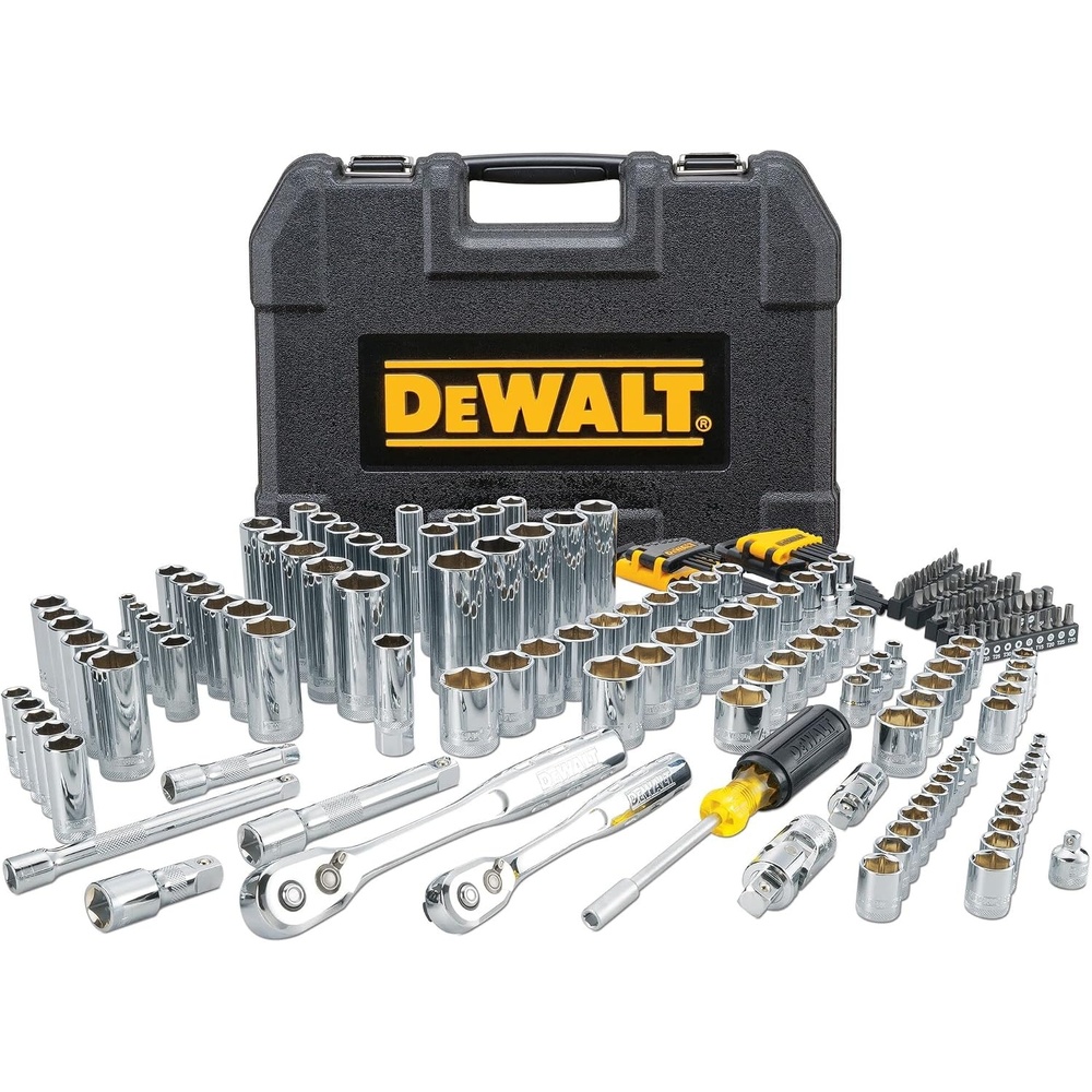 image:imageDEWALT Mechanics Tool Set 14 38 12 Drive Tools Sockets and Ratchets 200 Piece DWMT45007200 Piece Set