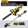 DEWALT FLEXVOLT 60V MAX* String Trimmer, Brushless, Two Speed, 15-Inch, 3-Ah Battery (DCST970X1)(w/ Chainsaw)