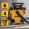 DEWALT Shop Vacuum 6 Gal 4 HP Poly Wet/Dry Vacuum with Blower DXV06P | Wet/Dry/Blower 3-in-1 with Portable Shop Vacuum Rubberized Casters for Easy Moving Ideal for Garage/Workshop/Jobsite