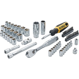 DEWALT 3/8″ & 1/4″ Drive Socket Set, 61-Piece 6-Point SAE & Metric (DWMT19257)(1/4″ Drive & 3/8″ Drive)
